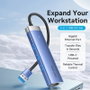 Vention Hub USB 3.0 TgfSb con 3 puertos USB, 1 RJ45 y 1 USB Tipo-C PD
